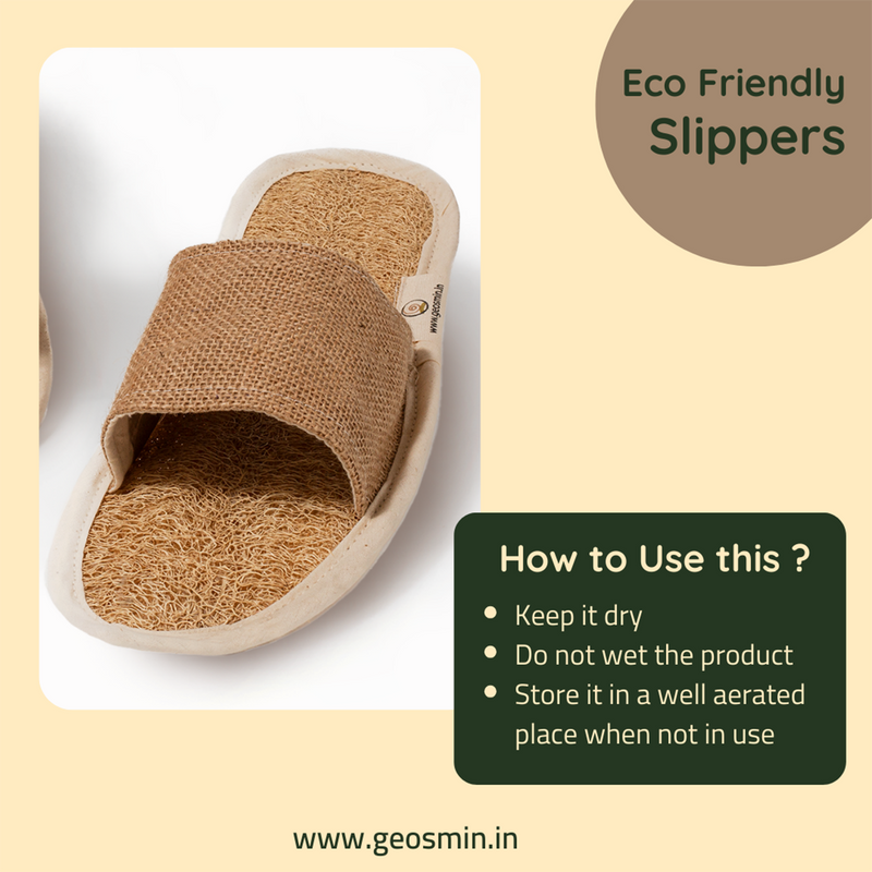 Unisex Indoor Slippers | Loofah Cotton & Jute | Open Toe