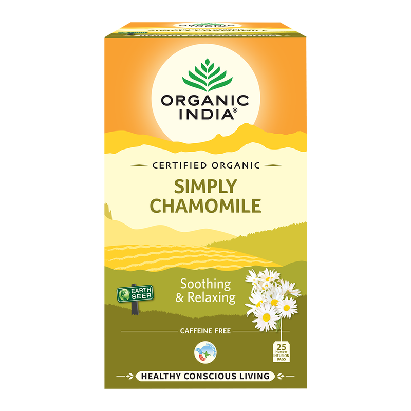 Organic India Simply Chamomile Tea | 25 Tea Bags | Pack of 2 | Aid Insomnia & Stress