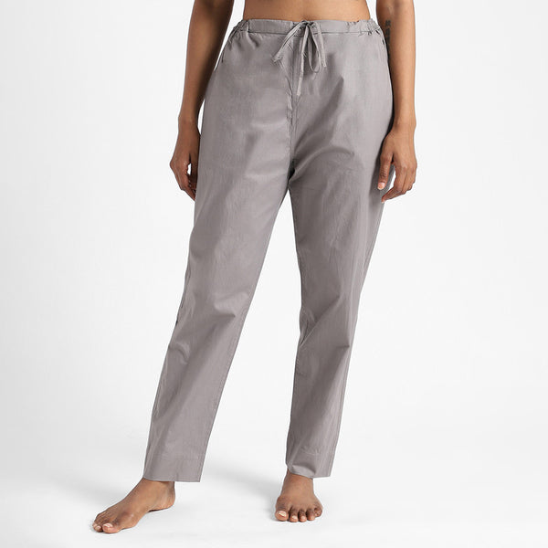 Organic Cotton Women Pants | Slim Fit | Grey