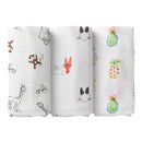 Cotton Muslin Baby Swaddle | Multicolour | Pack of 3 | 100 x 100 cm