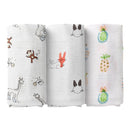 Cotton Muslin Baby Swaddle | Multicolour | Pack of 3 | 100 x 100 cm.