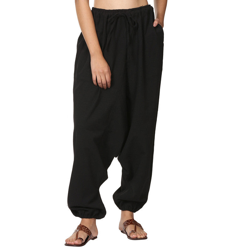 Cotton Black Harem Pants for Women