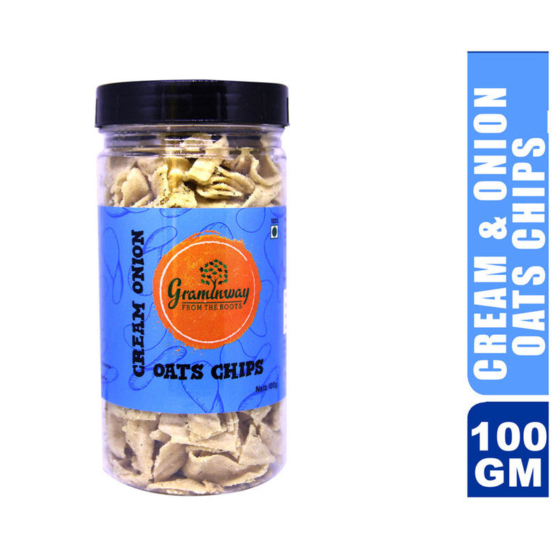 Natural Cream Onion Oats Chips | Fibre-Rich | 100 g