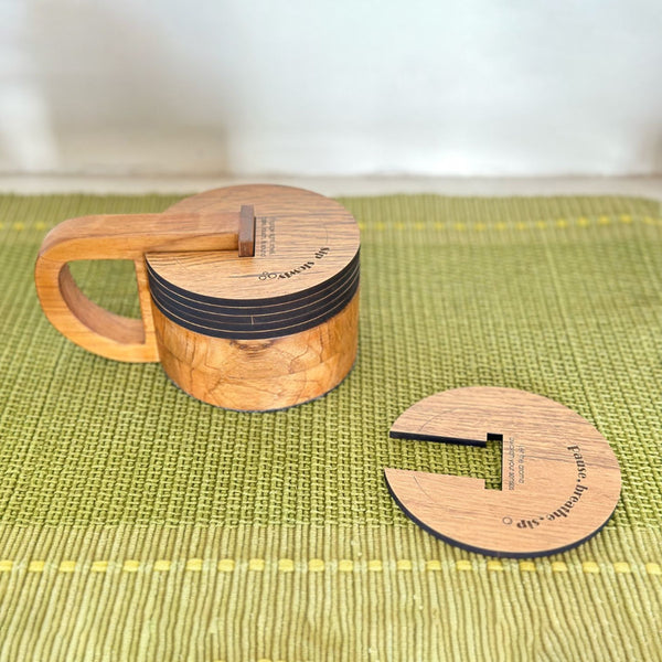 Wooden Conscious Sips Coaster | Brown