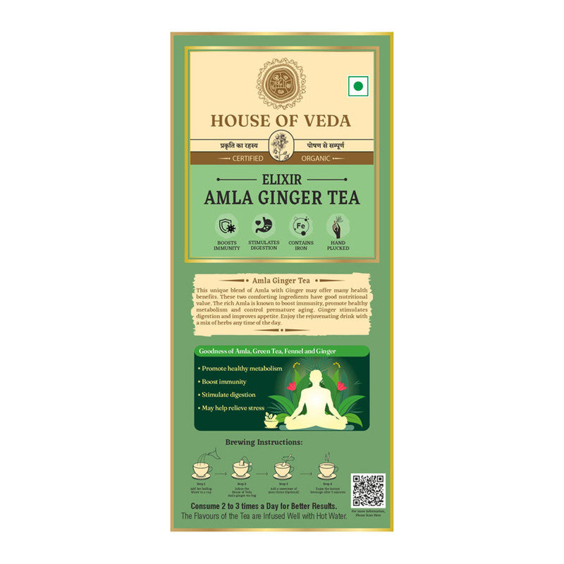 Amla Ginger Tea | Green Tea | Boosts Immunity | 25 Sachets