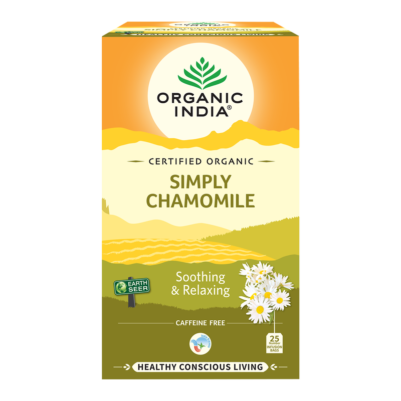 Organic India | Simply Chamomile Tea | 25 Tea Bags | Pack of 2 | Aid Insomnia & Stress