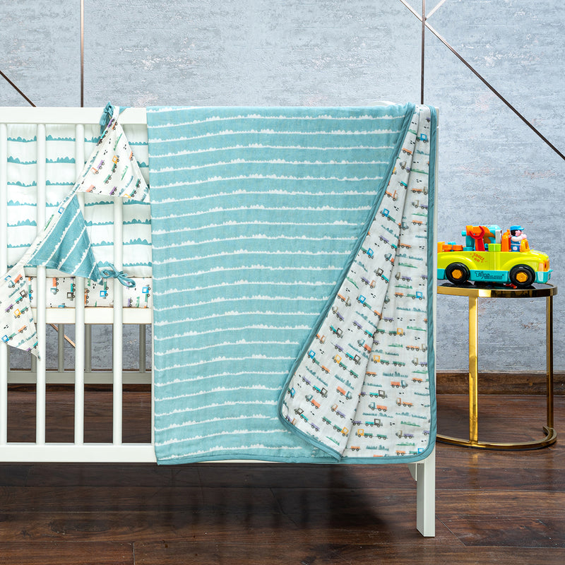 Organic Cotton Baby Blanket | Blue