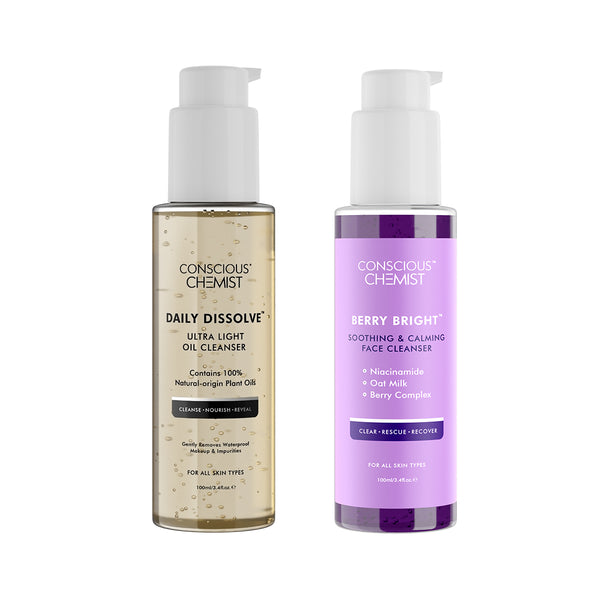 Brightening Double Cleansing Kit | Daily Dissolve & Berry Bright | Pack of 2