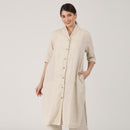 Linen Shirt Tunic for Women | Beige