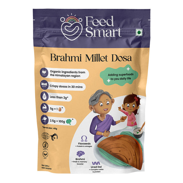 Millet Dosa Mix | Instant Dosa Mix Batter Dry | Brahmi | Flax Seeds | Millets | Rich in Fiber | 150 g