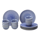 Ceramic Dinner Set | 6 Dinner Plates & 12 Bowl Katori | Mist Blue | Set of 18