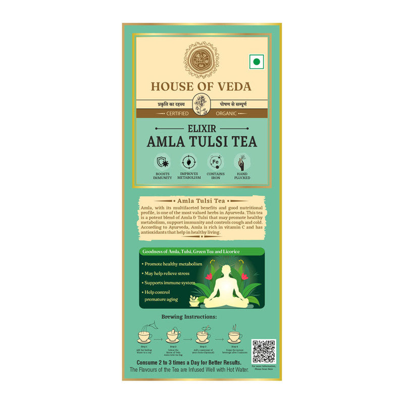 Amla Tulsi Tea | Green Tea & Licorice | Boosts Immunity | Improves Metabolism | 25 Sachets