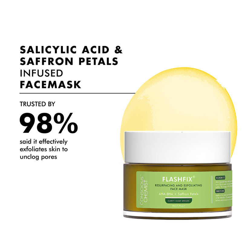 Exfoliating Face Mask | Oily Acne Prone Skin with Salicylic & Saffron Petals | 50 g