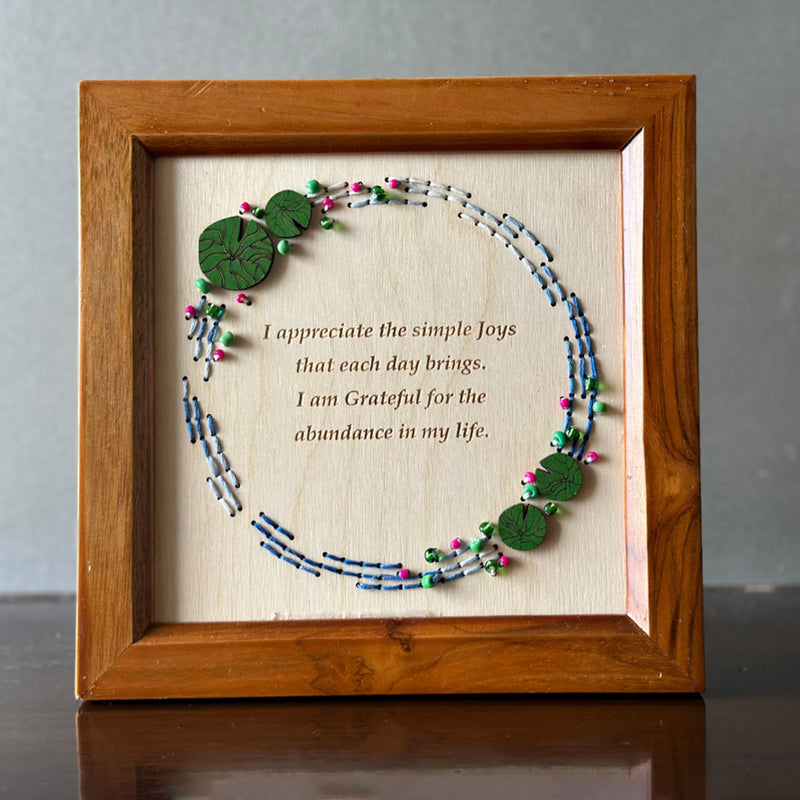 Wooden Affirmation Frame | Gratitude | Brown