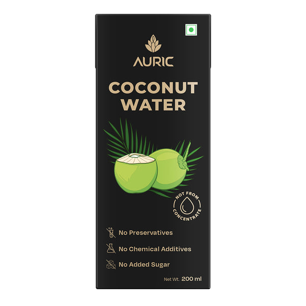 Auric Tender Coconut Water | No Added Sugar and Flavor | 200 ml | Pack of 27