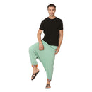 Cotton Harem Pants for Men | Sea Green | Tribal Print