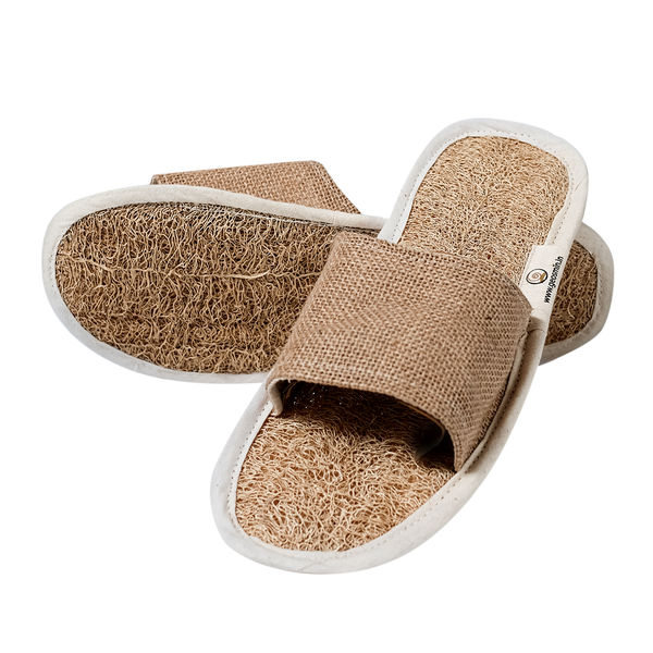 Unisex Indoor Slippers | Loofah Cotton & Jute | Open Toe