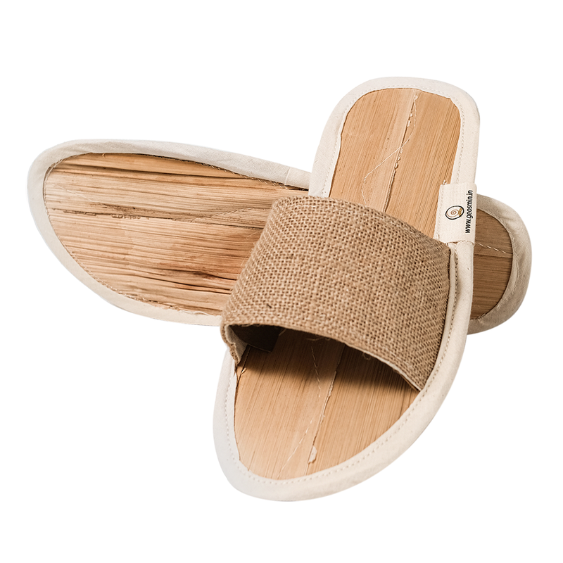 Unisex Indoor Slippers | Banana Bark Cotton & Jute | Open Toe