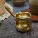 Exquisite Brass Tea Strainer with Wooden Handle | Golden