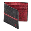 Cork Bi-Fold Wallet for Men | Midnight Black & Maroon