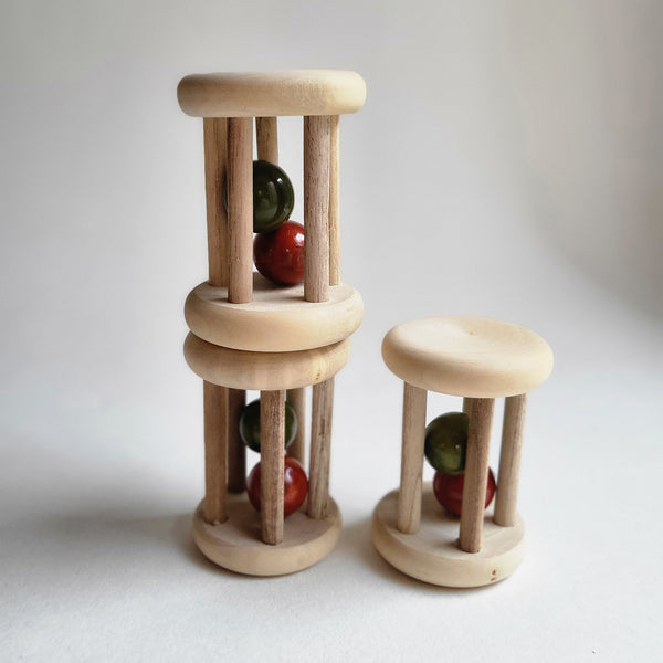 Wooden Baby Rattle | Rolling | Multicolour
