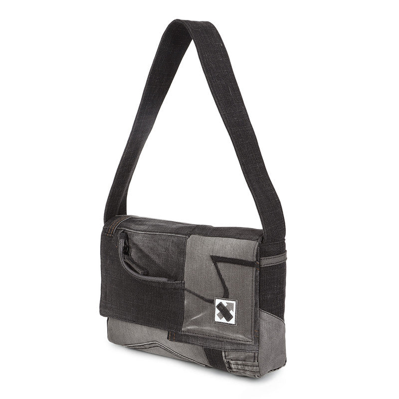 Denim Shoulder Bag | Black & Grey