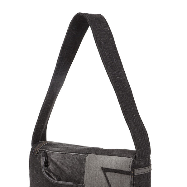 Denim Shoulder Bag | Black & Grey