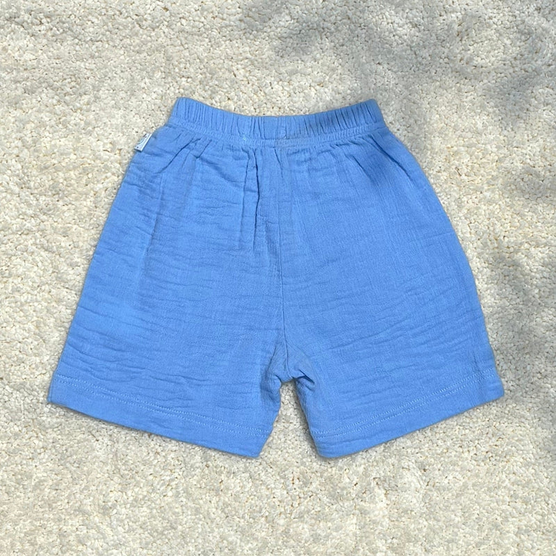 Cotton Kurta Shirt with Resort Short | Blue