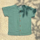 Cotton Kurta Shirt with Resort Short | Sea Weed