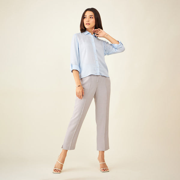 Light Blue Formal Shirt | Plant-Based Viscose | Blue