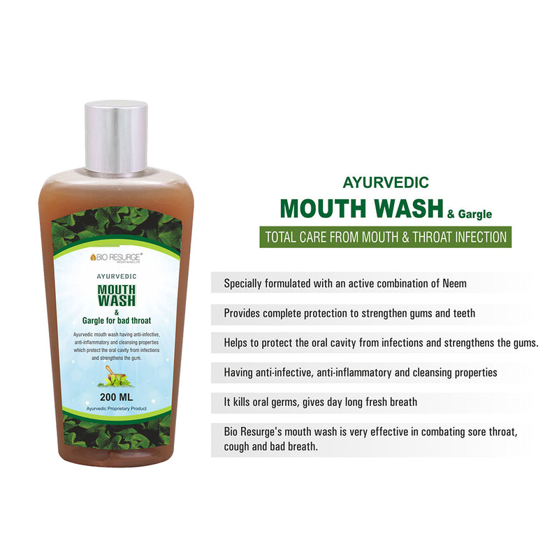 Ayurvedic Herbal Mouth Wash Liquid | Sore Throat & Bad Breat | 200 ml