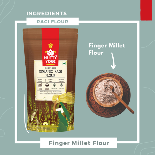 Finger Millet Flour | Ragi Atta | Source of Calcium | 400 g | Pack of 2
