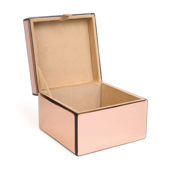 Glass Jewellery Utility Box | Rose Gold