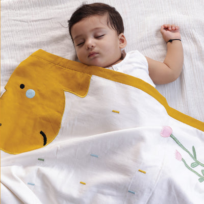 Cotton Dohar Blanket for Babies | White