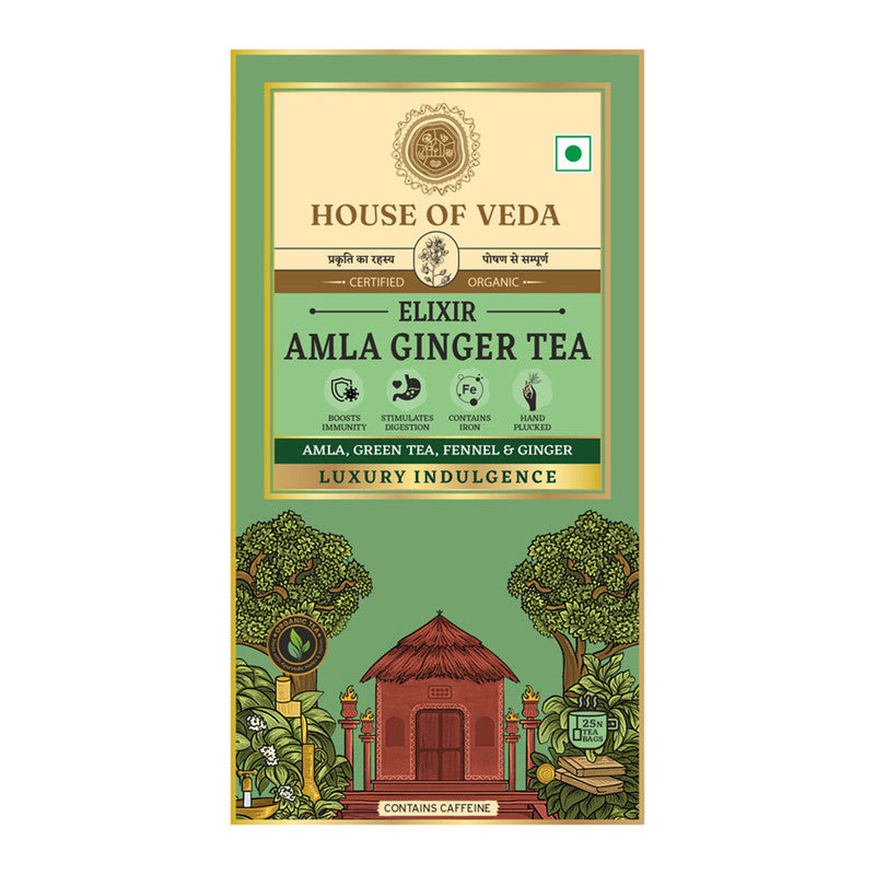 Amla Ginger Tea | Green Tea | Boosts Immunity | 25 Sachets