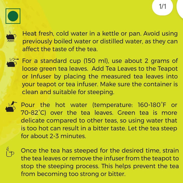 Lemon Ginger Green Tea | Improve Brain Function & Boost Immunity | 100 g