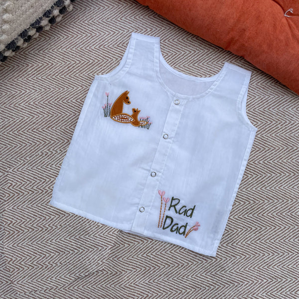 Cotton Jabla and Shorts Set for Kids | White