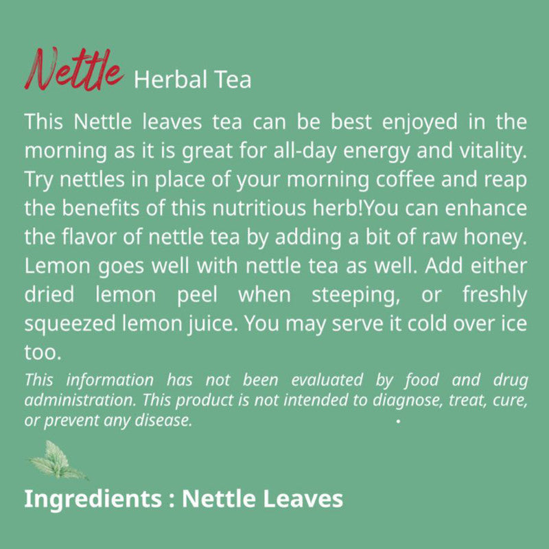 Himalayan Nettle Leaf Herbal Tea | Detox & Anti Inflammatory | 50 g, 50 Cups.