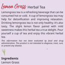 Lemongrass Herbal Tea | Detox & Boost Metabolism | Hot Tea or Iced Tea | 50 g