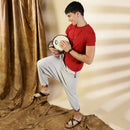 Cotton Harem Pants for Men | Melange Grey | Tribal Print