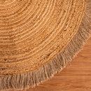 Jute Floor Carpet | Lace Round | Beige | Ultra Large - 4 x 4 Feet