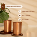 Pure Copper Glass | Set of 2 | 300 ml | Plain | Improves Metabolism