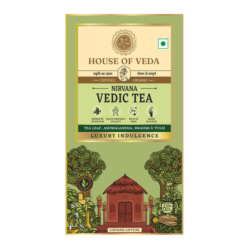 Vedic Tea | Ashwagandha, Brahmi & Tulsi | Improves Digestion | 25 Sachets