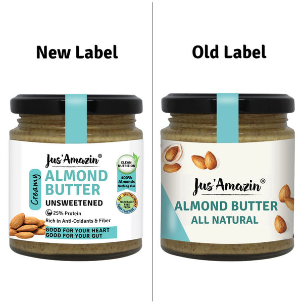 Almond Butter | Creamy | Unsweetened | Vegan & Dairy Free | 200 g