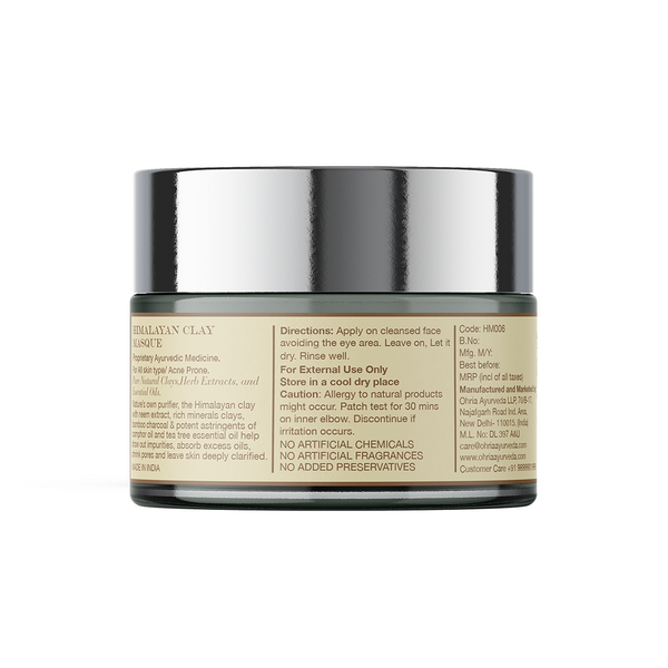 Ohria Ayurveda Himalayan Clay Masque | Deep Pore Cleansing | 50 g