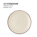 Ceramic Serving Dinner Plates | Stoneware | Dinnerware | Off White | Set of 4