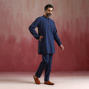 Cotton Kurta Set for Men | Navy Blue