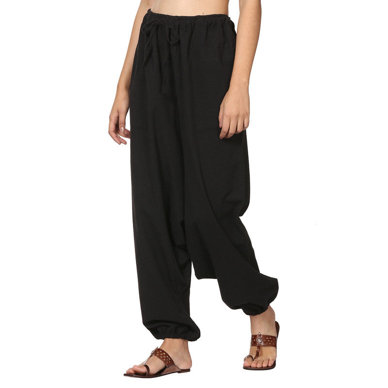 Cotton Black Harem Pants for Women