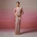 Linen Saree | Pink & Purple | Striped