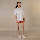 Linen Women Shirt | Half Sleeves | Off-White